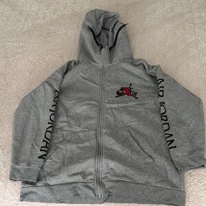 Nike Air Jordan Mens large Gray Zip-Up Hoodie